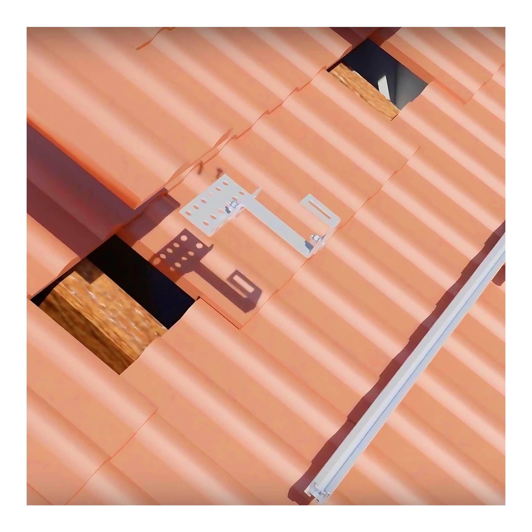 Fixation ROOF - kit de montage pour toit en tuiles (crochet de toit), pour 2 panneaux rigides