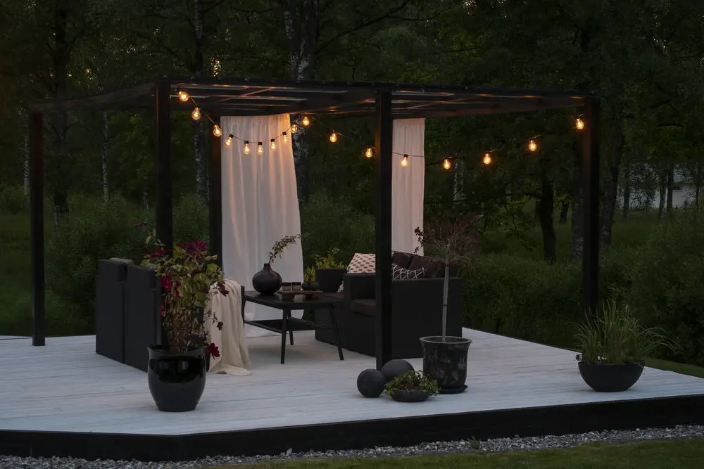 LED Biergartenkette, klar