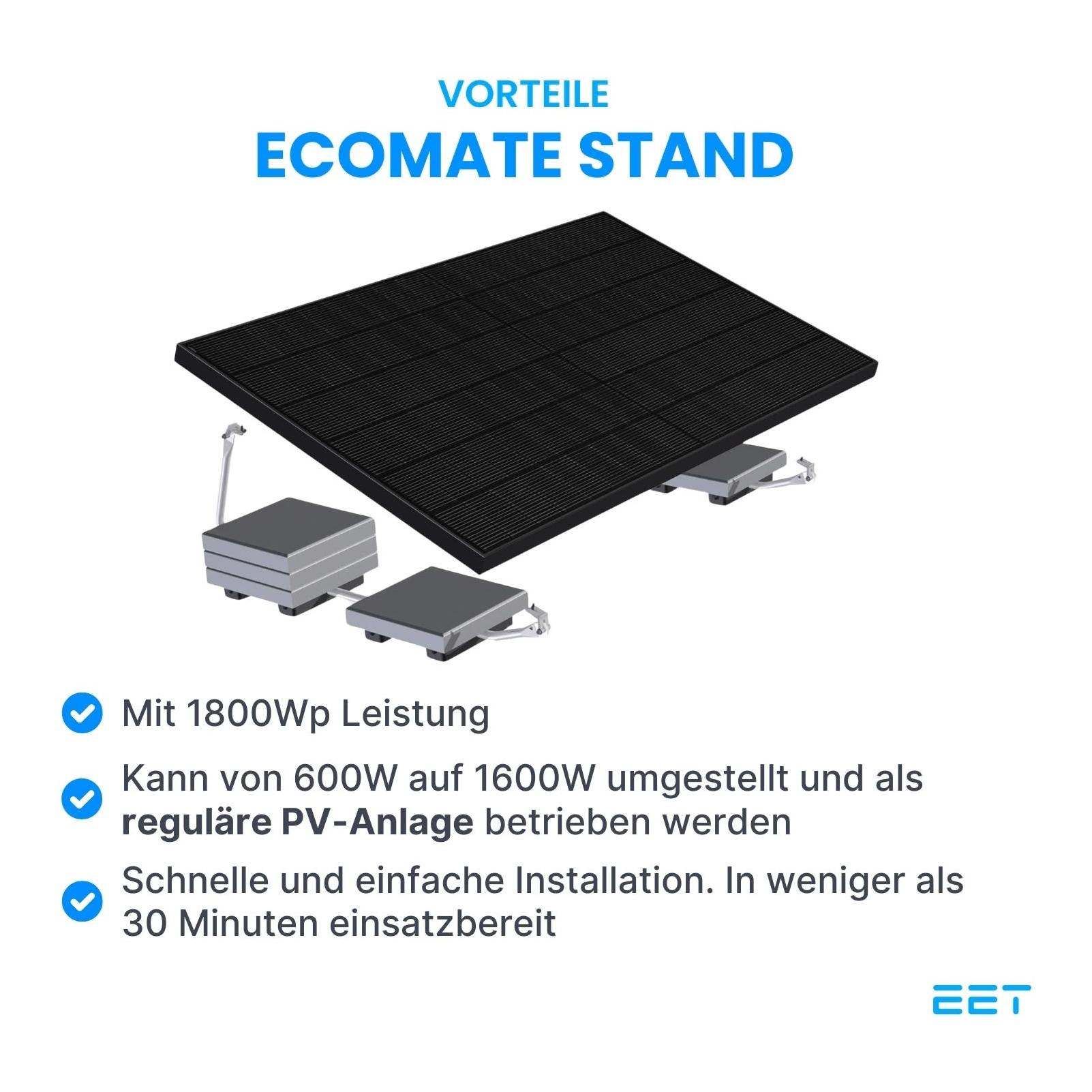 EcoMate Stand - Balkonkraftwerk zum hinstellen EcoMate Stand - Balkonkraftwerk zum hinstellen