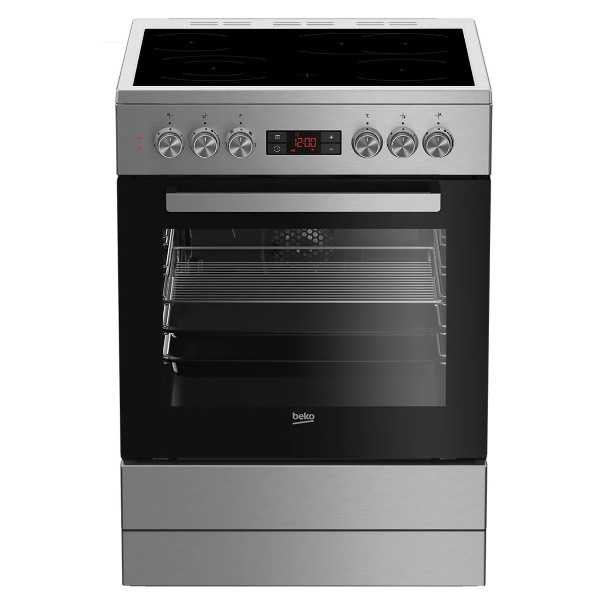 Cuisinière électrique FSM67320GXS, Cuisinière électrique avec plan de cuisson en vitrocéramique avec service