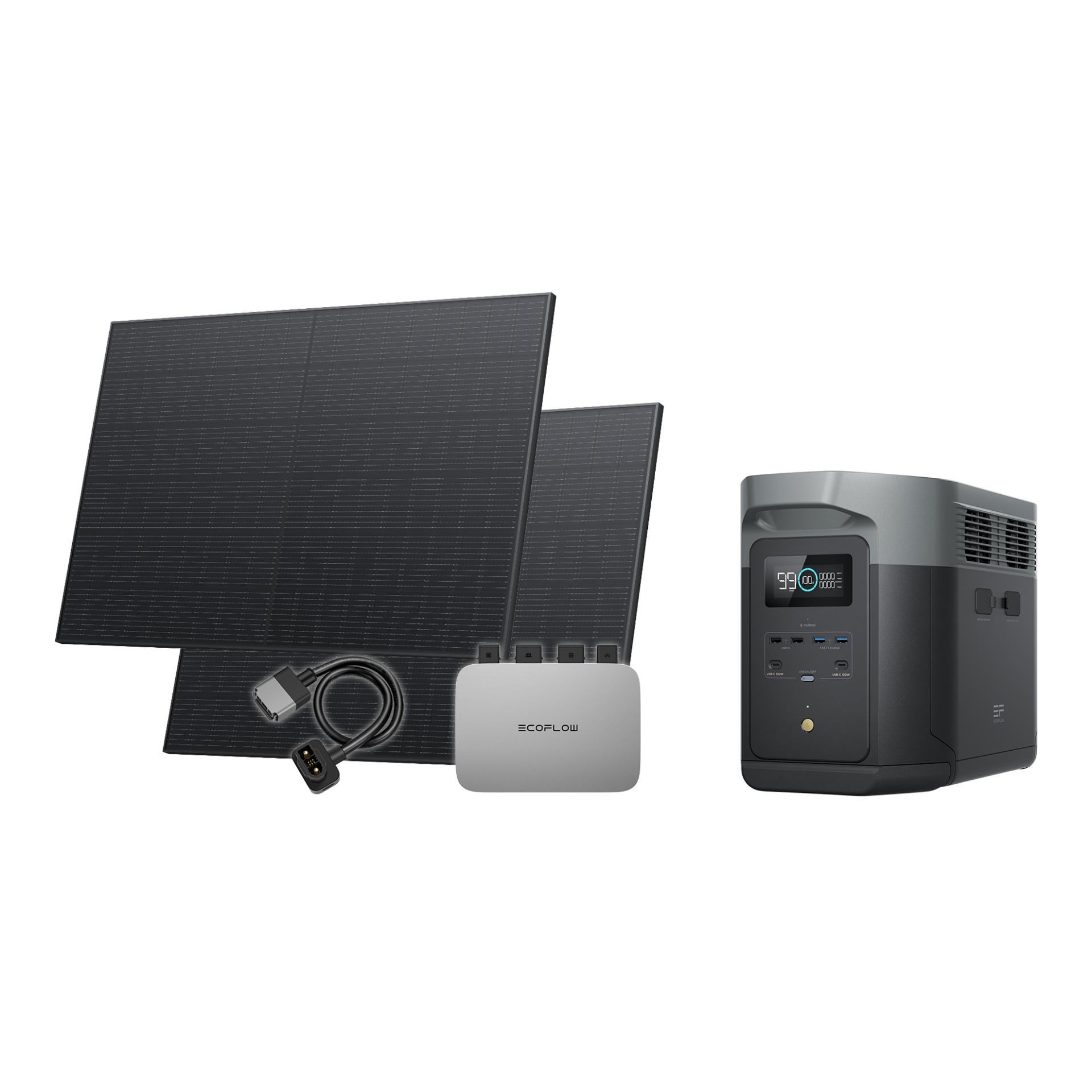 PowerStream Balkonkraftwerk Set mit Delta 2 Max Power Station und 800 W Solarleistung