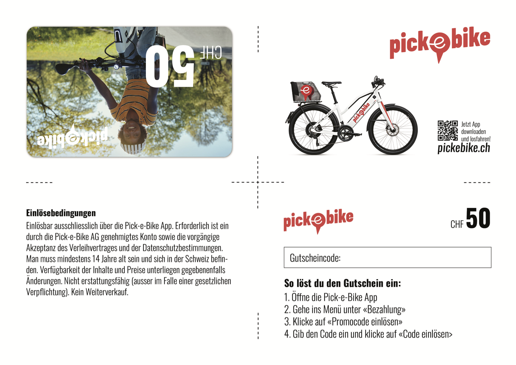 Pick-e-Bike voucher CHF 50