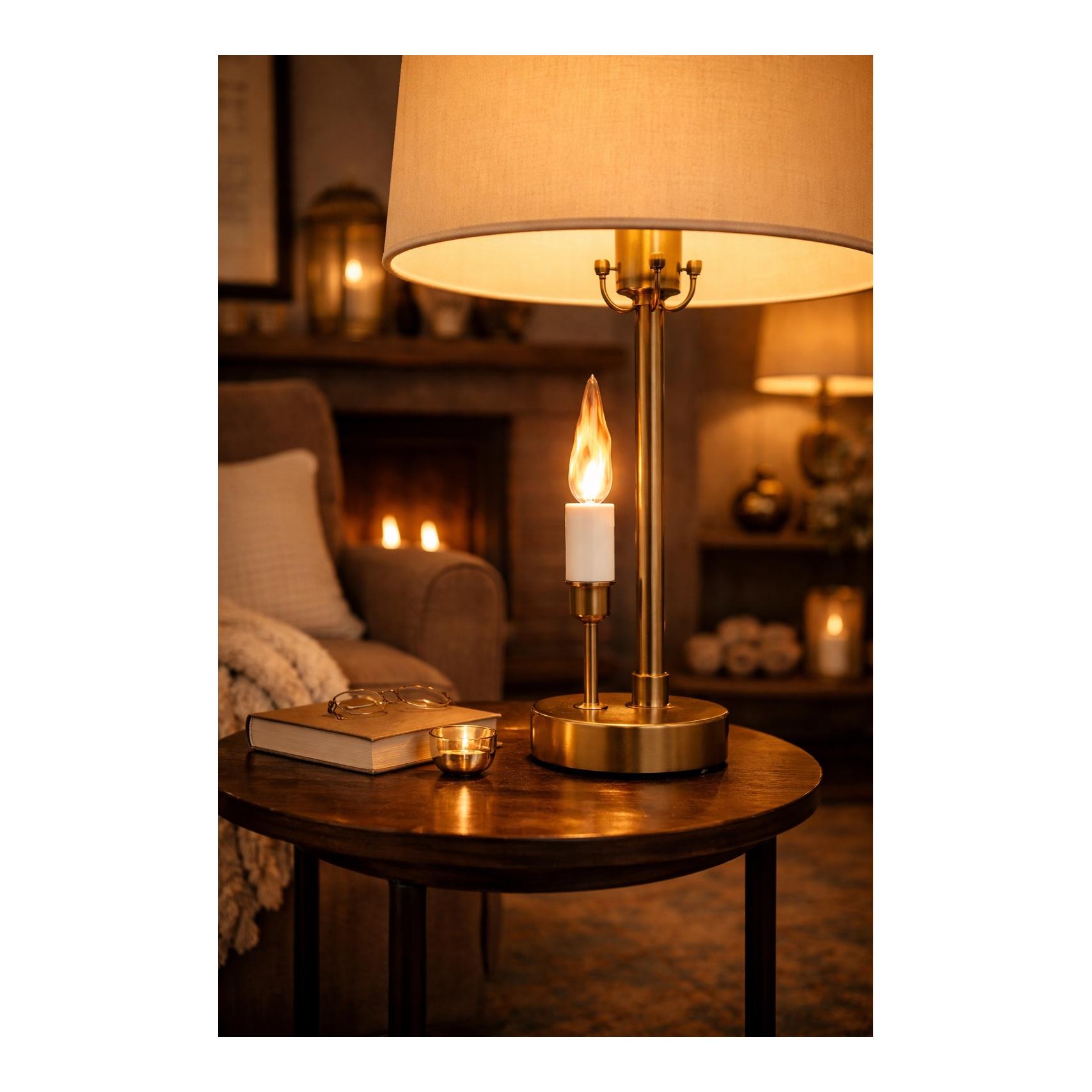 Ledon LED Lamp, Flame, Crystal Flame (Swarovski)