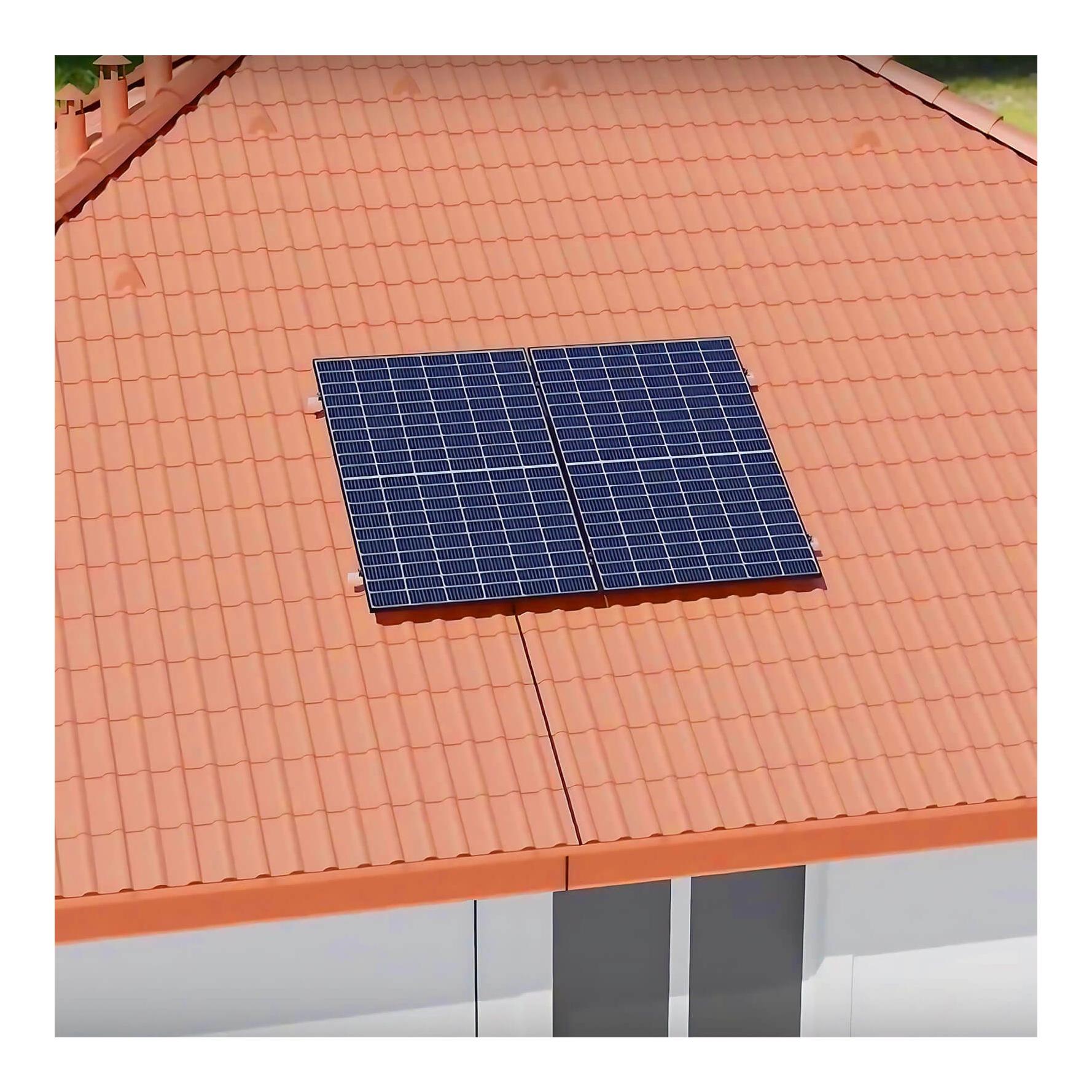 Fixation ROOF - kit de montage pour toit en tuiles (crochet de toit), pour 2 panneaux rigides