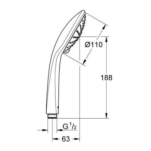 Handbrause Euphoria 100 Massage EcoJoy 3 Strahlarten Handbrause Euphoria 100 Massage EcoJoy 3 Strahlarten