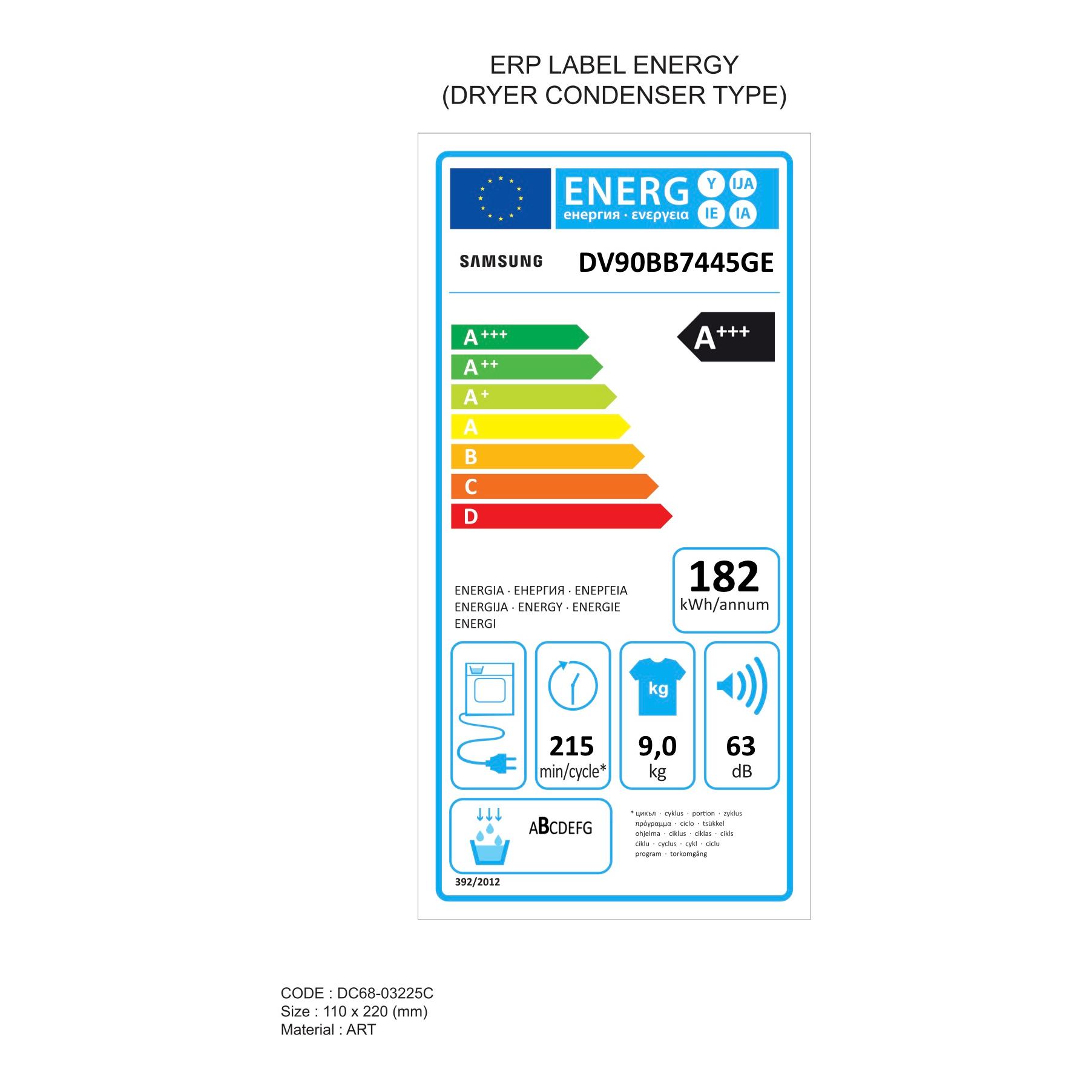 Wäschetrockner DV7400, 9kg, A+++, Optimal DryTM mit Dienstleistung