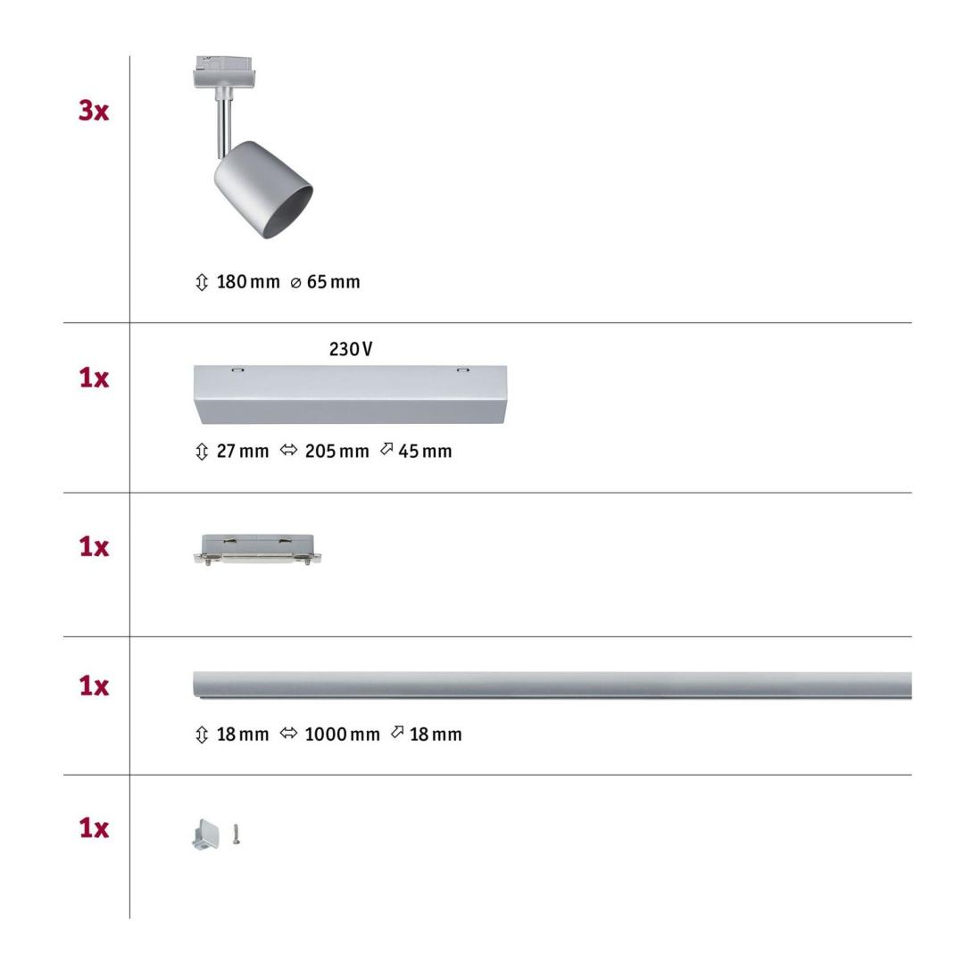 Paulmann Schienenspot URail Cover Set, 3 x GU10