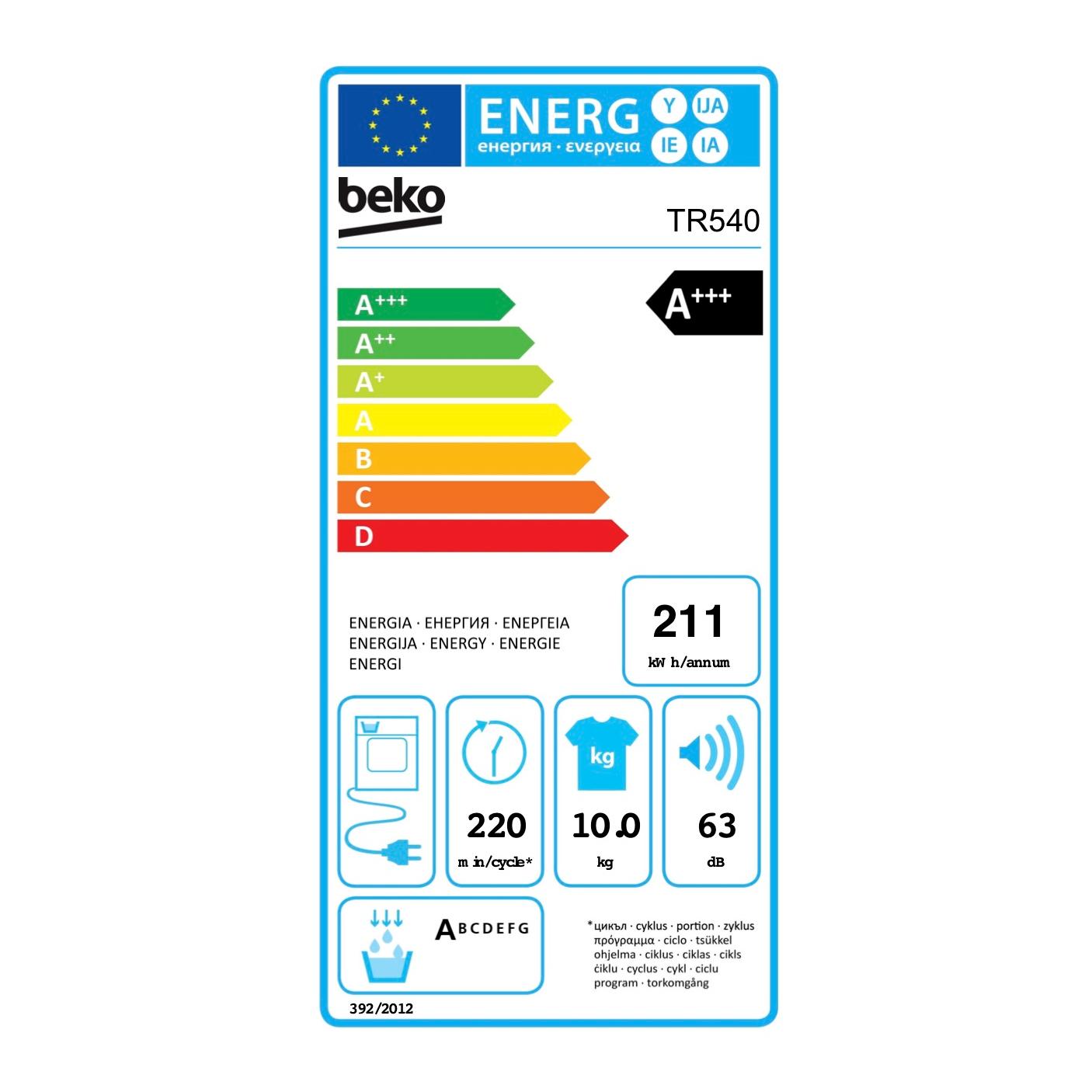 Wäschetrockner TR540, 10kg mit Dienstleistung