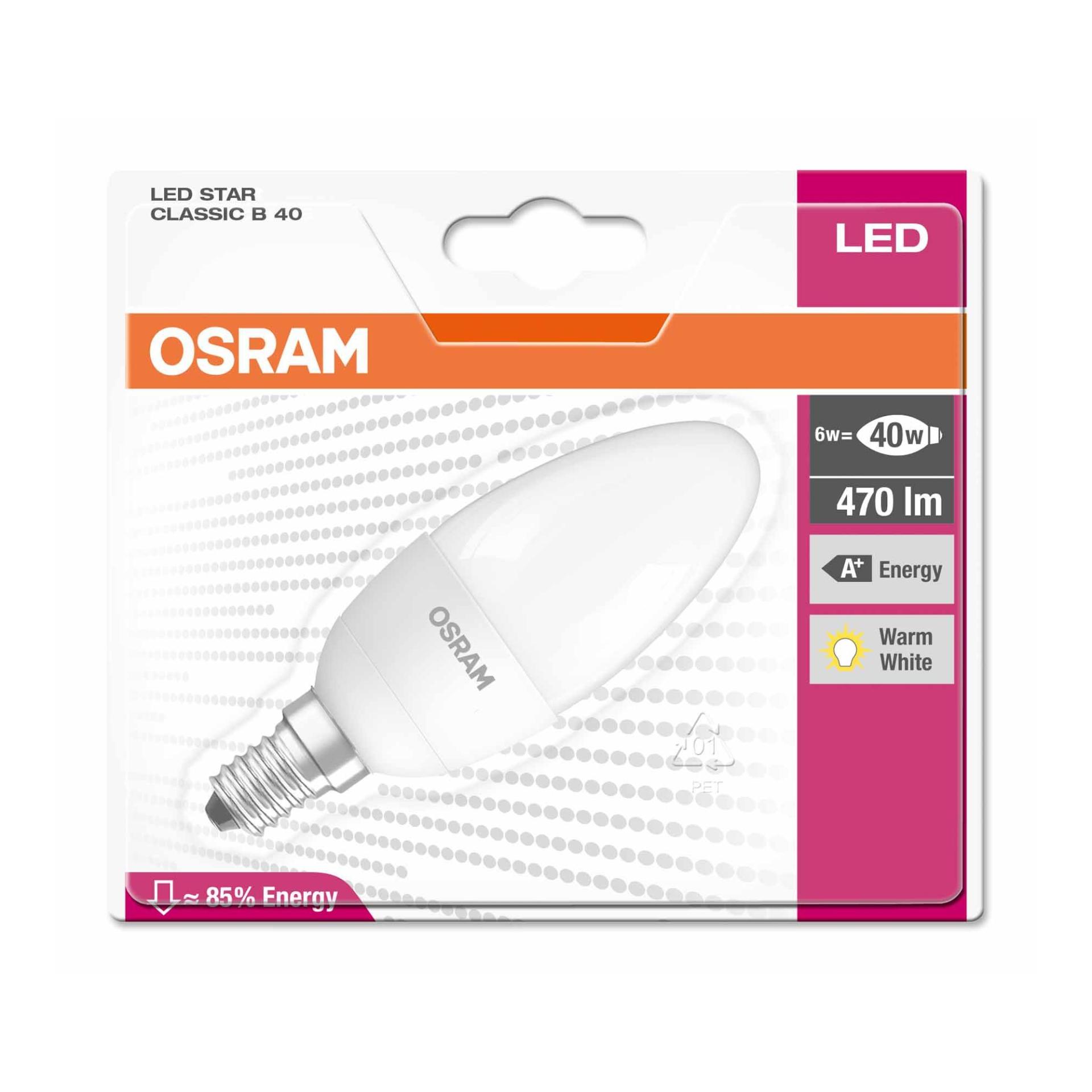 Osram LED-Lampe Star Classic E14 6W, nicht dimmbar