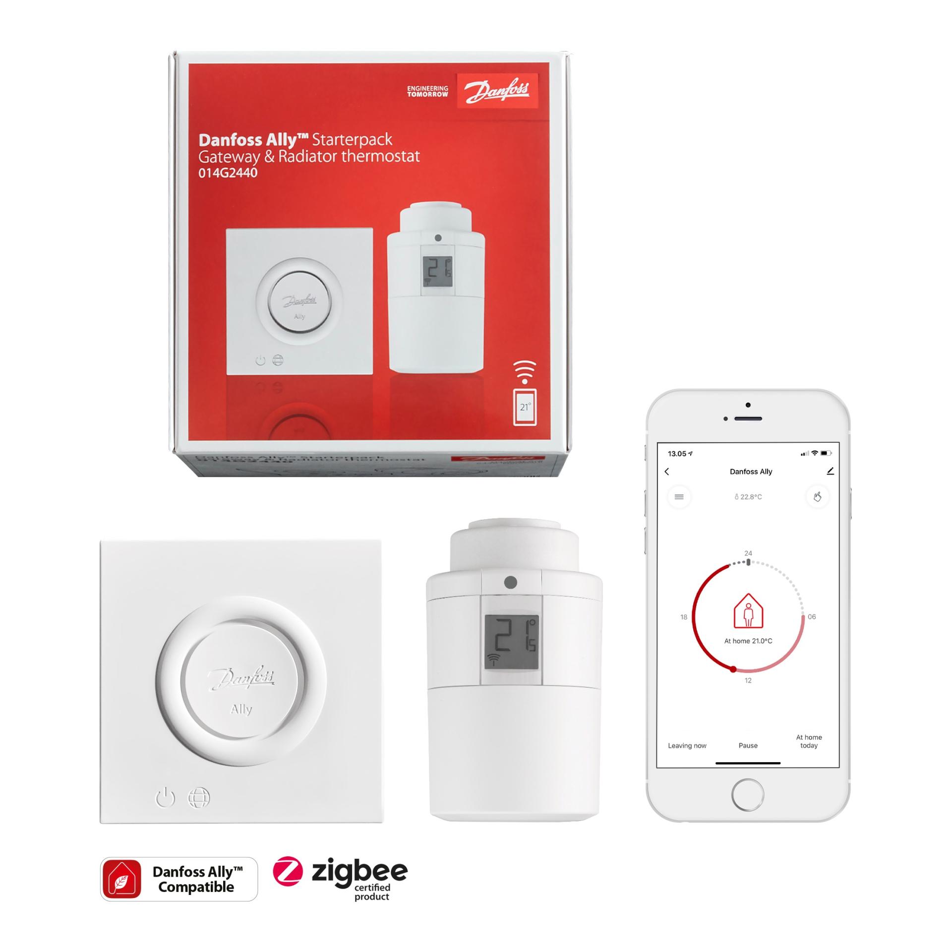 Danfoss Ally™ Elektronischer Heizkörperthermostat + Gateway GRATIS