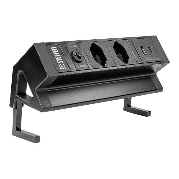 Steffen Tisch-Steckdosenleiste ALU DESK 2xT13