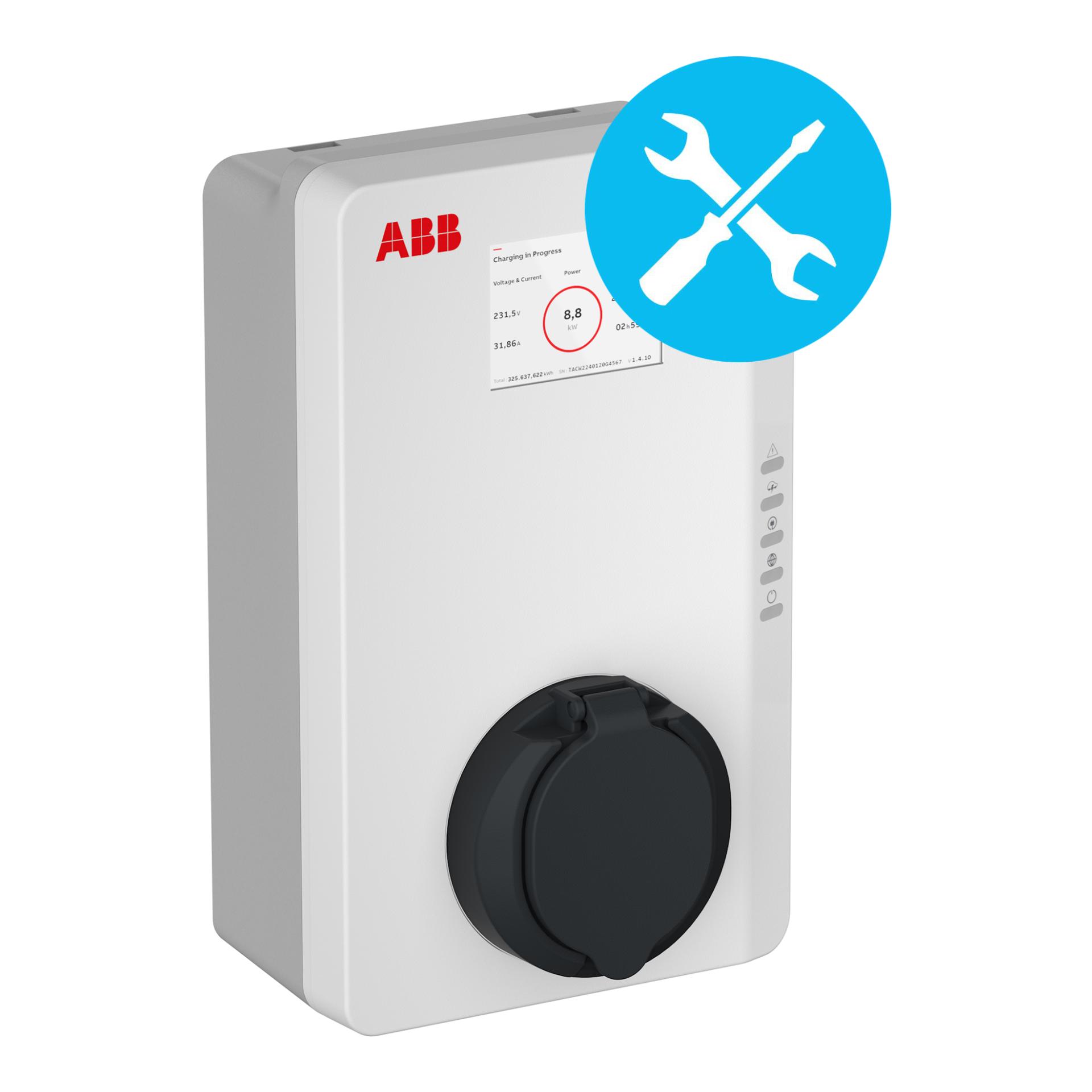 Station de recharge Terra AC 22 kW MID, installation comprise