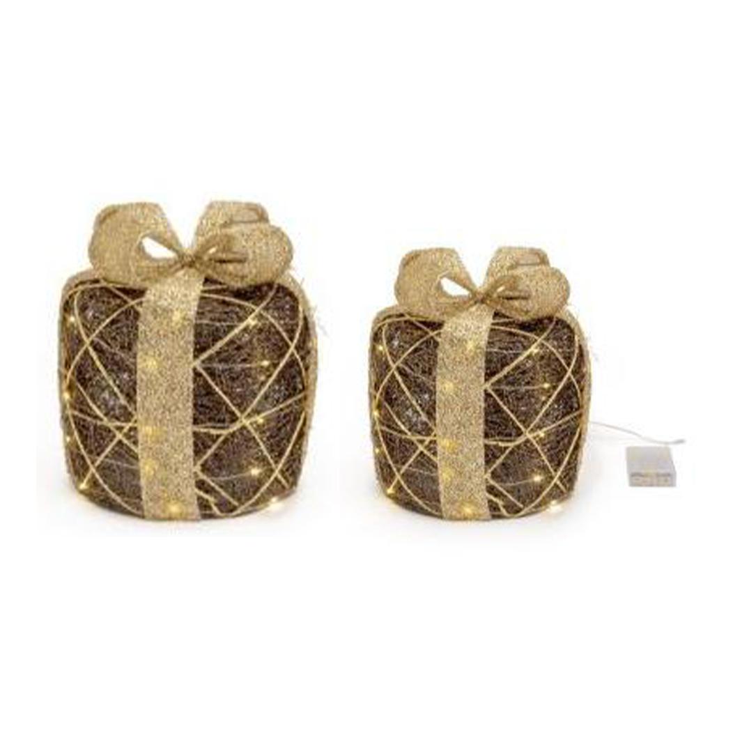 2er LED Geschenkbox-Set, Natural gift box 2er LED Geschenkbox-Set, Natural gift box