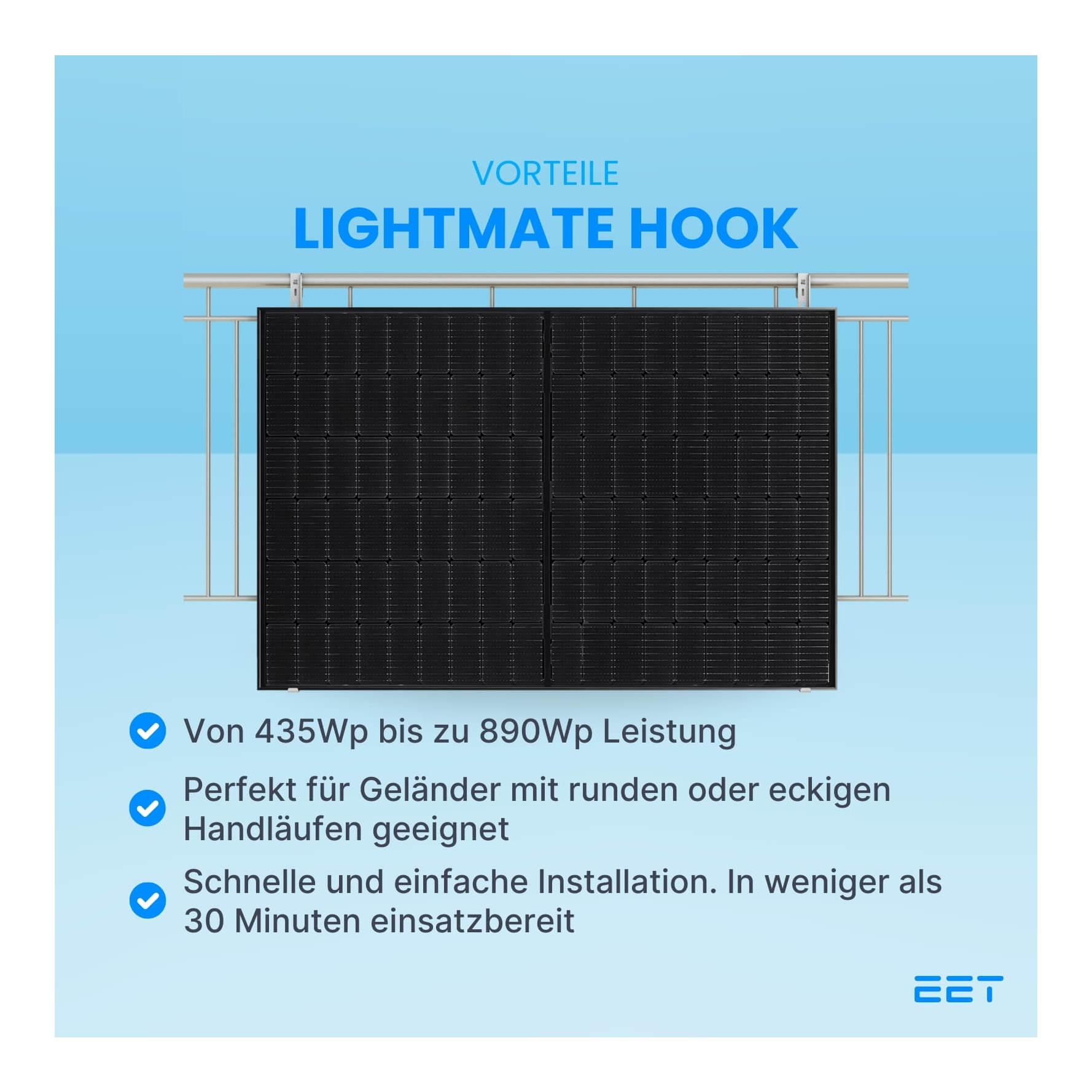 LightMate Hook - Balkonkraftwerk für die Geländermontage