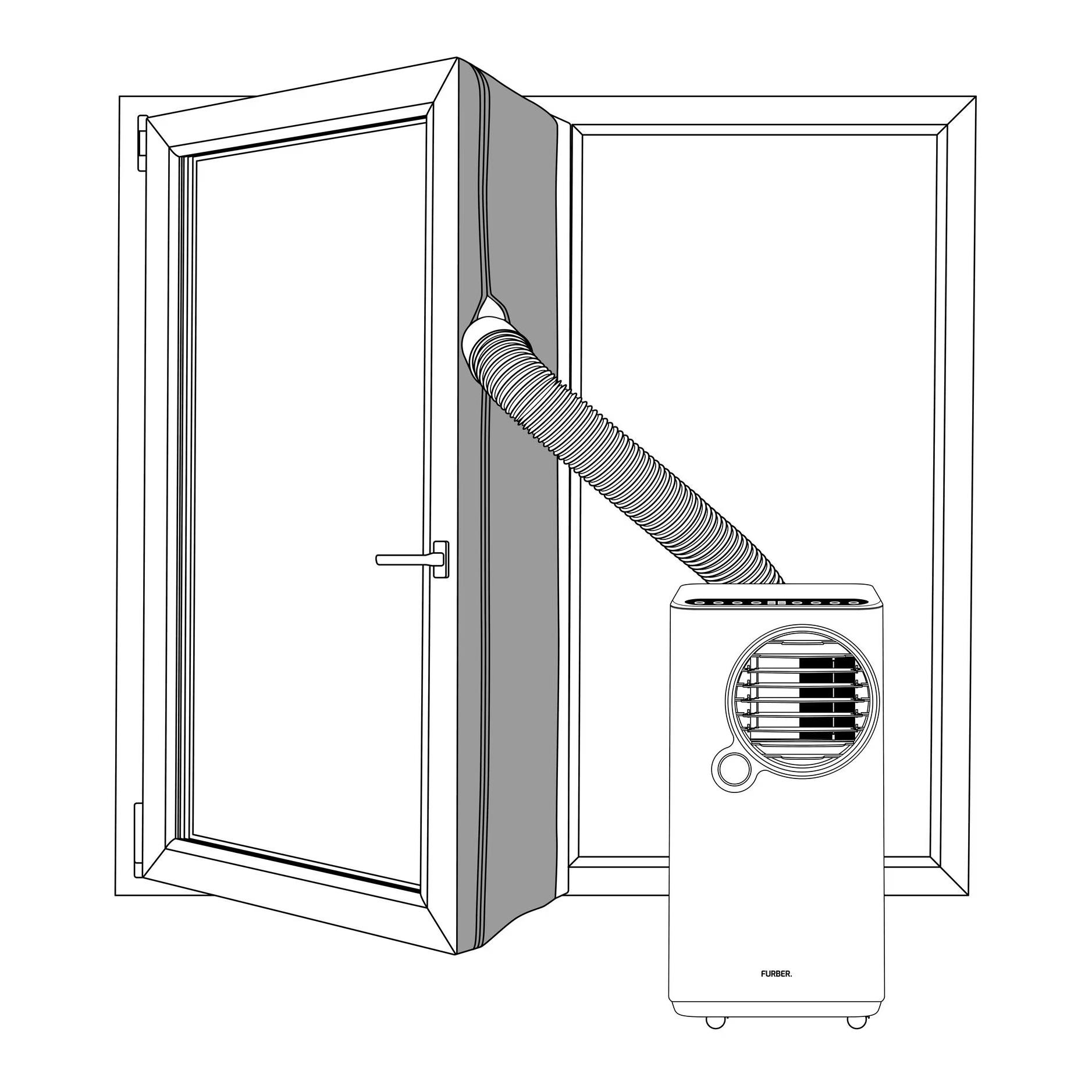 Tür- & Fensterabdichtung für Klimageräte - passend für Kipp- und zweiflügelige Fenster