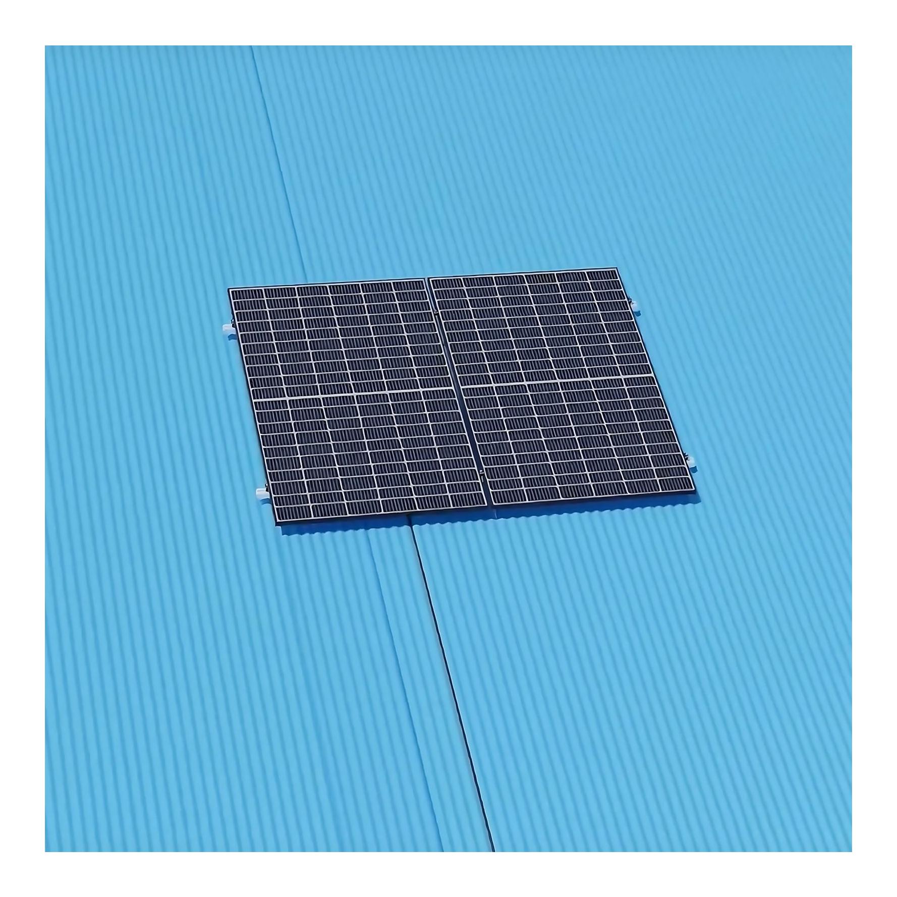 Solarpanel Befestigung ROOF – Metalldach Set (Trapez- & Sandwichblech) für 2 Starr-Panels