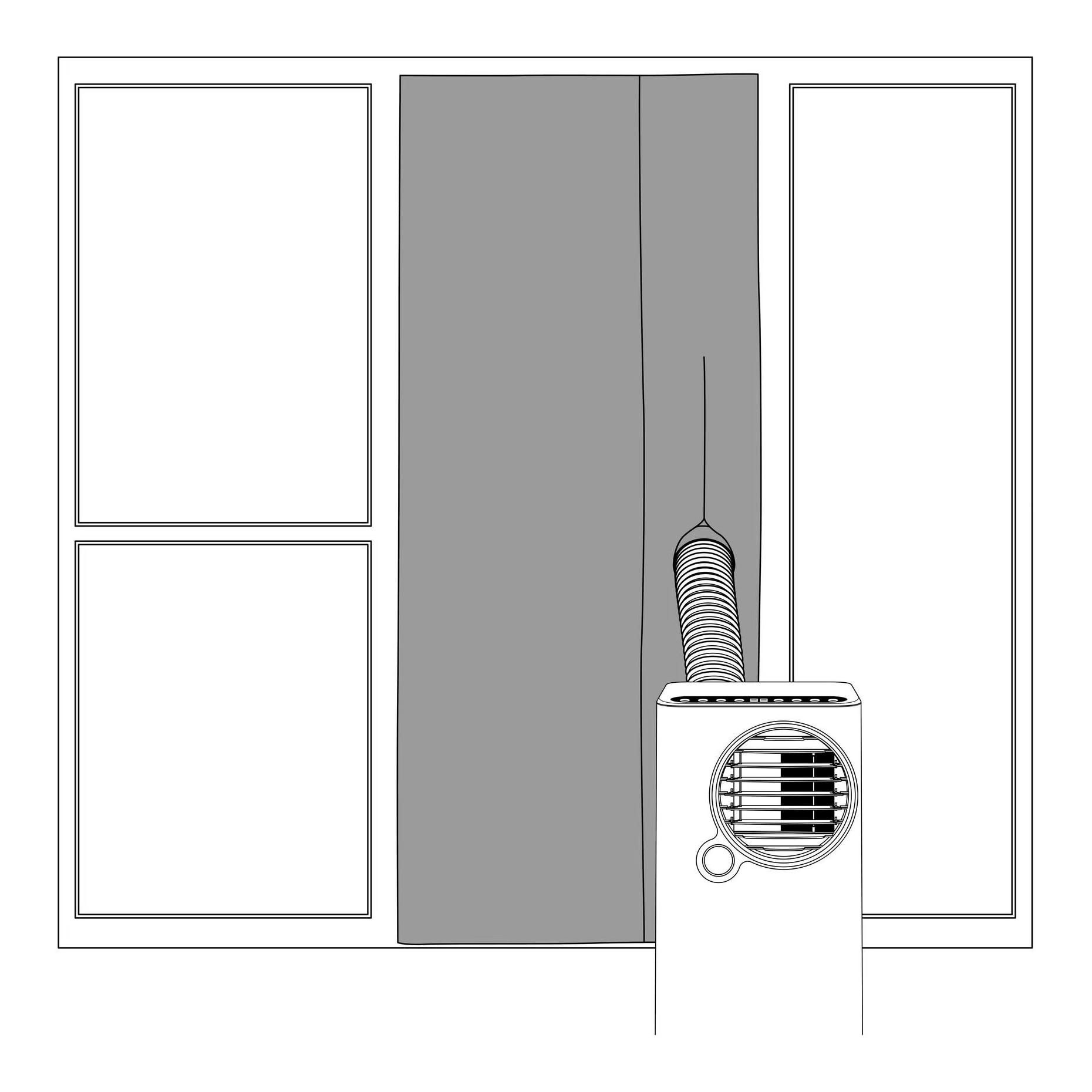 Joint de porte coulissante - avec ouverture zippée pour le tuyau d'évacuation d'air