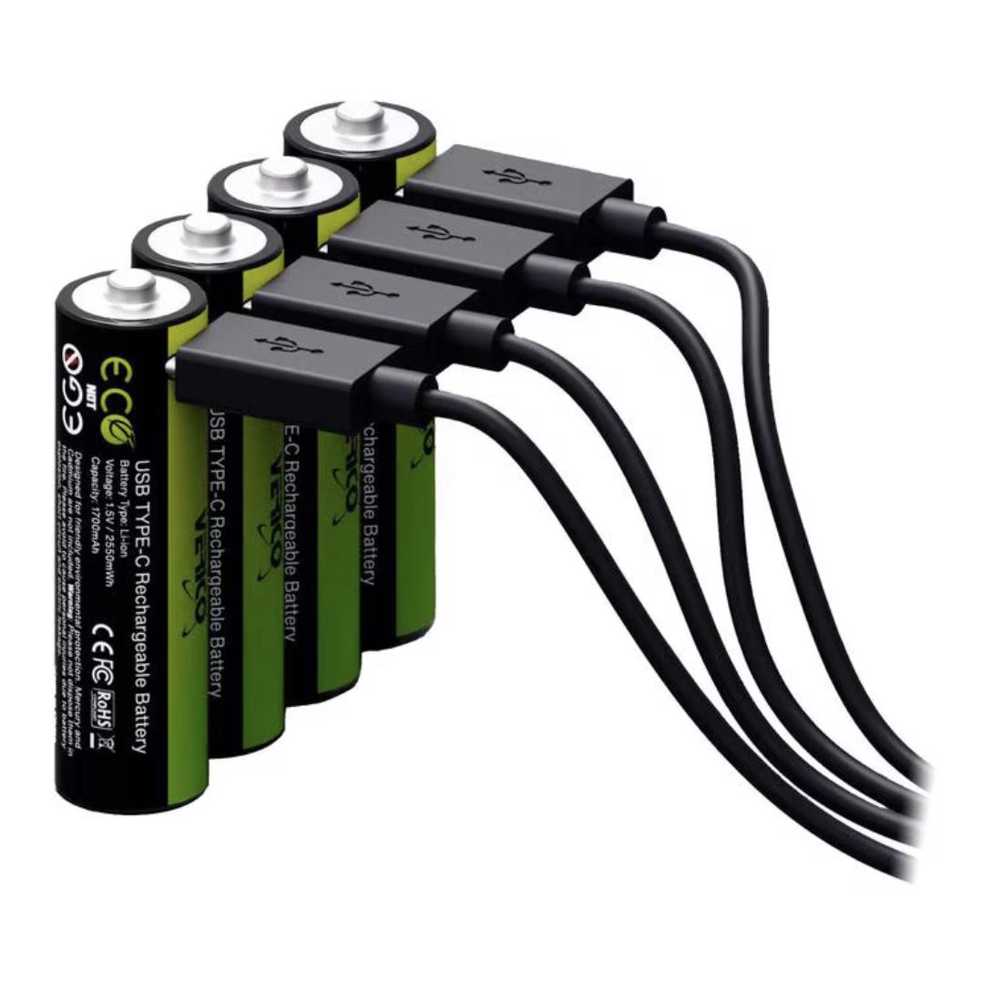 Verico Akku 4x AA 1700 mAh mit USB-C