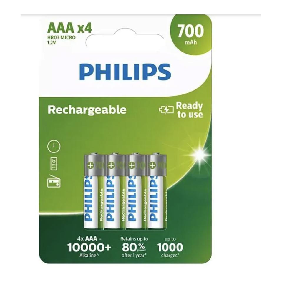 Philips Akku Rechargeable AAA 4 Stück