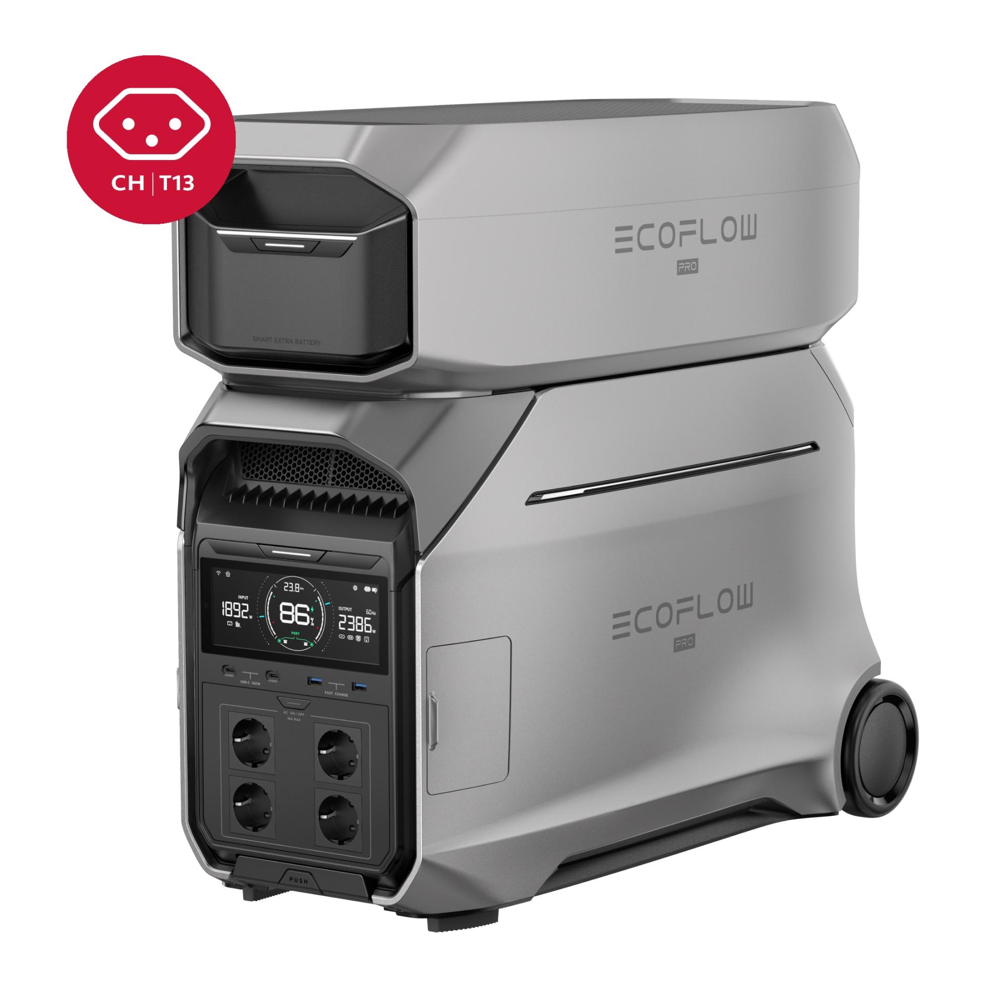 Power Station Delta Pro 3 und Zusatzbatterie im Set mit CH-Stecker