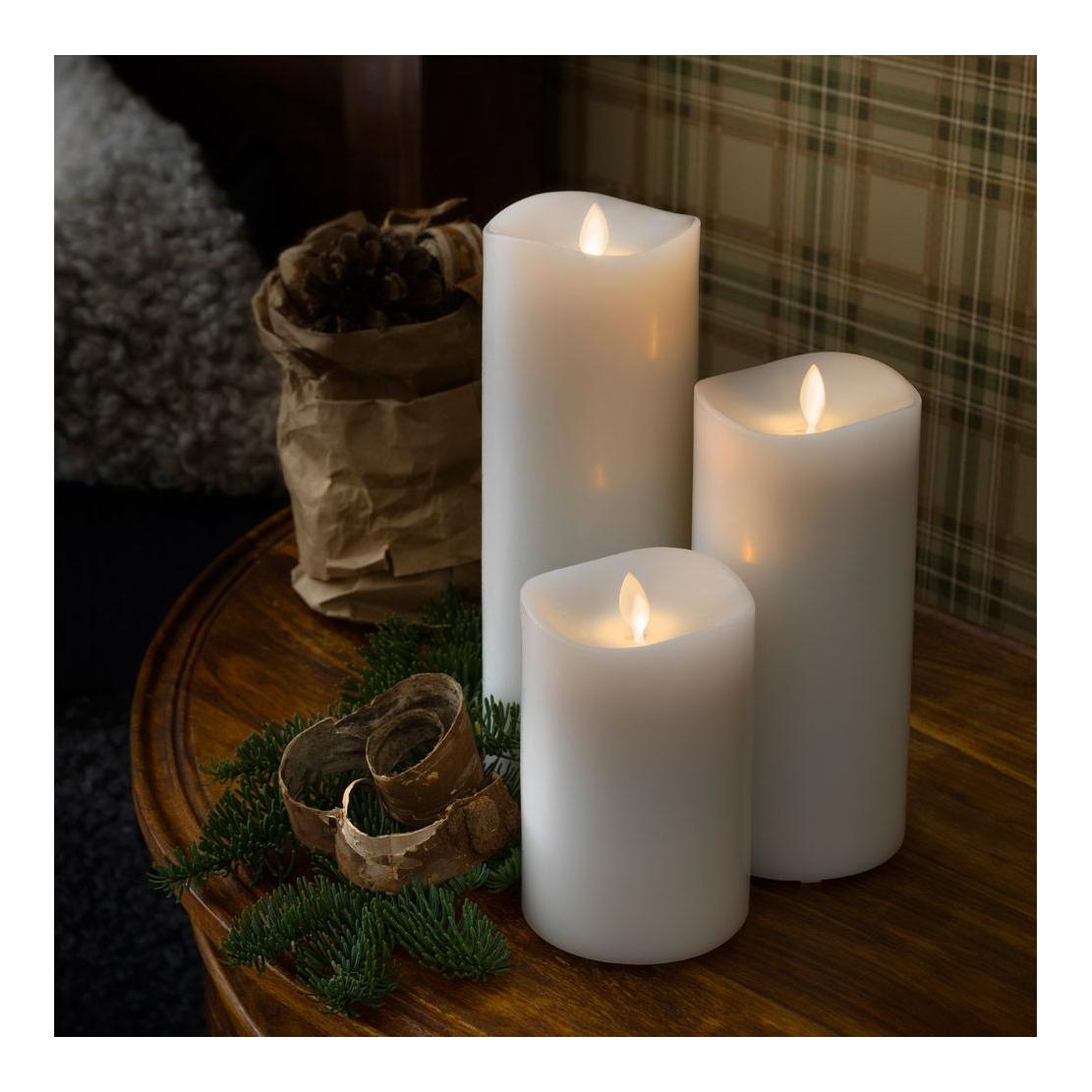 Bougie en cire LED parfumée, blanc Bougie en cire LED parfumée, blanc