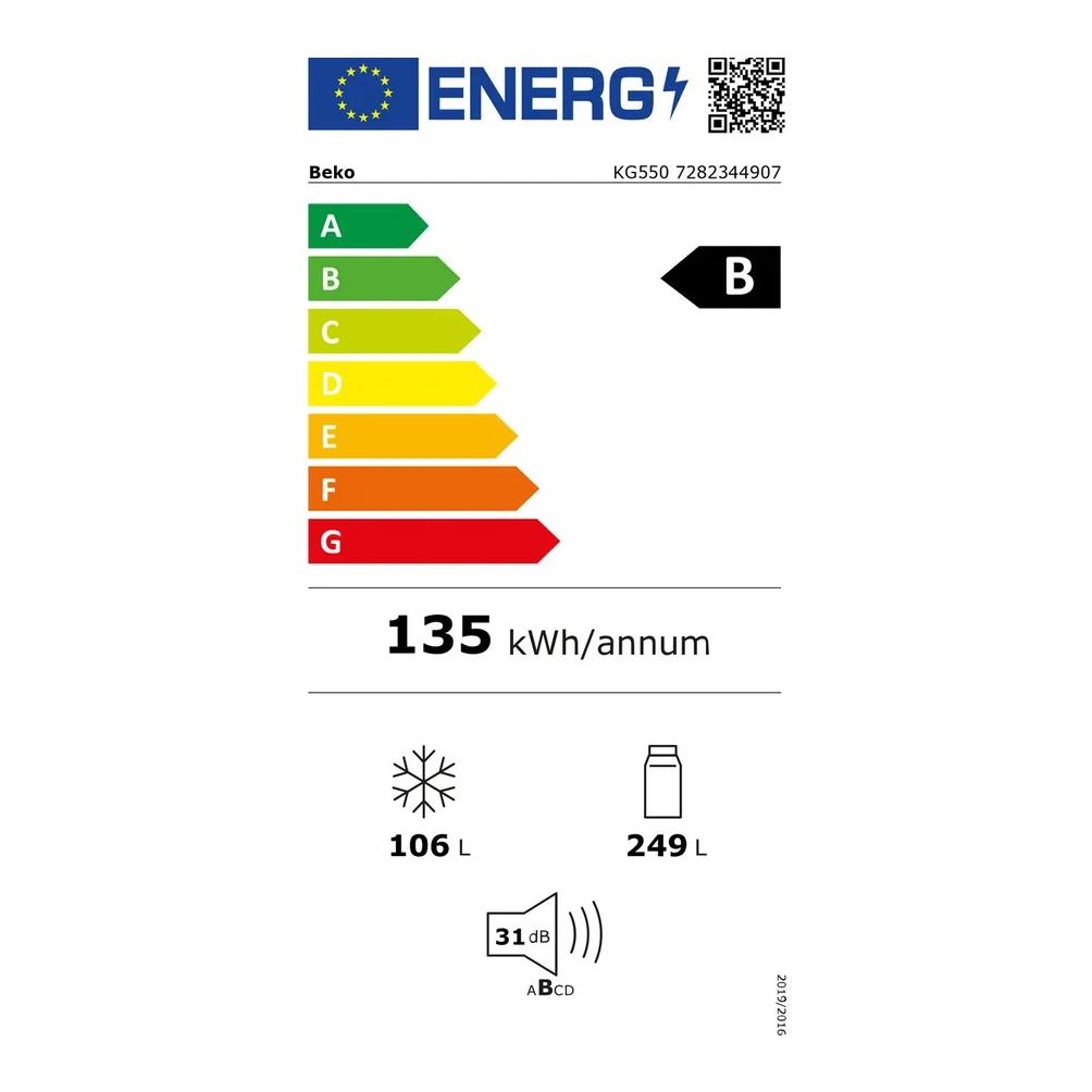 Réfrigérateur-congélateur KG550, NoFrost, 355L, B avec service