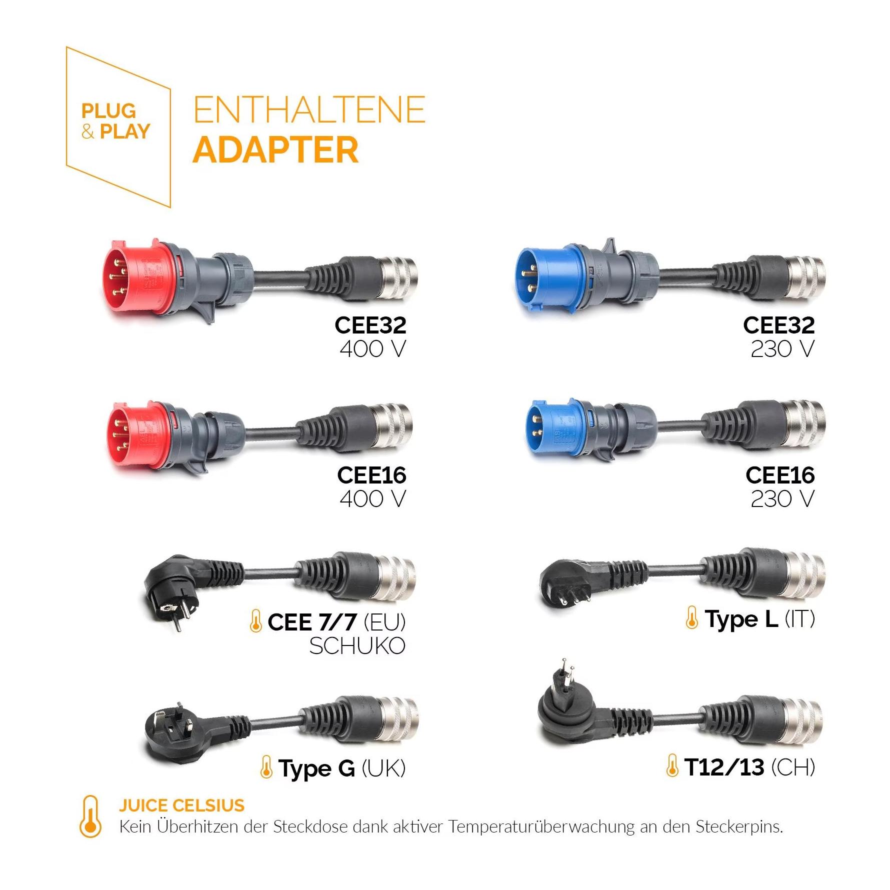 Mobile Wallbox Juice Booster 2 (22kW) Europe Traveller Set