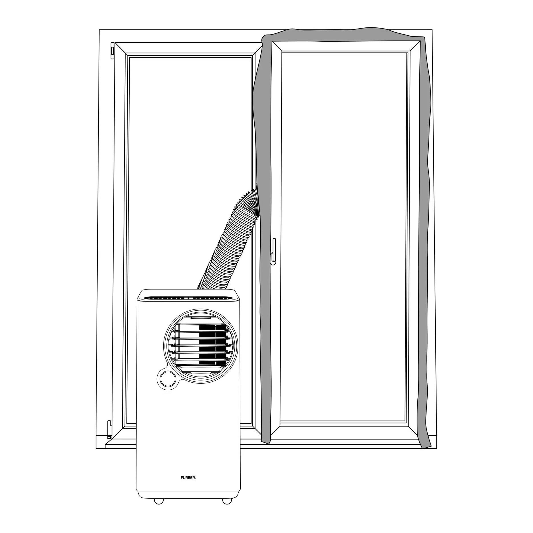 Tür- & Fensterabdichtung für Klimageräte - passend für Kipp- und zweiflügelige Fenster