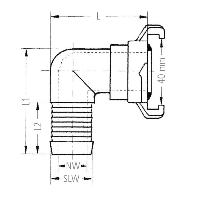 Plus Winkelschlauchstück 360 / 90° drehbar Plus Winkelschlauchstück 360 / 90° drehbar