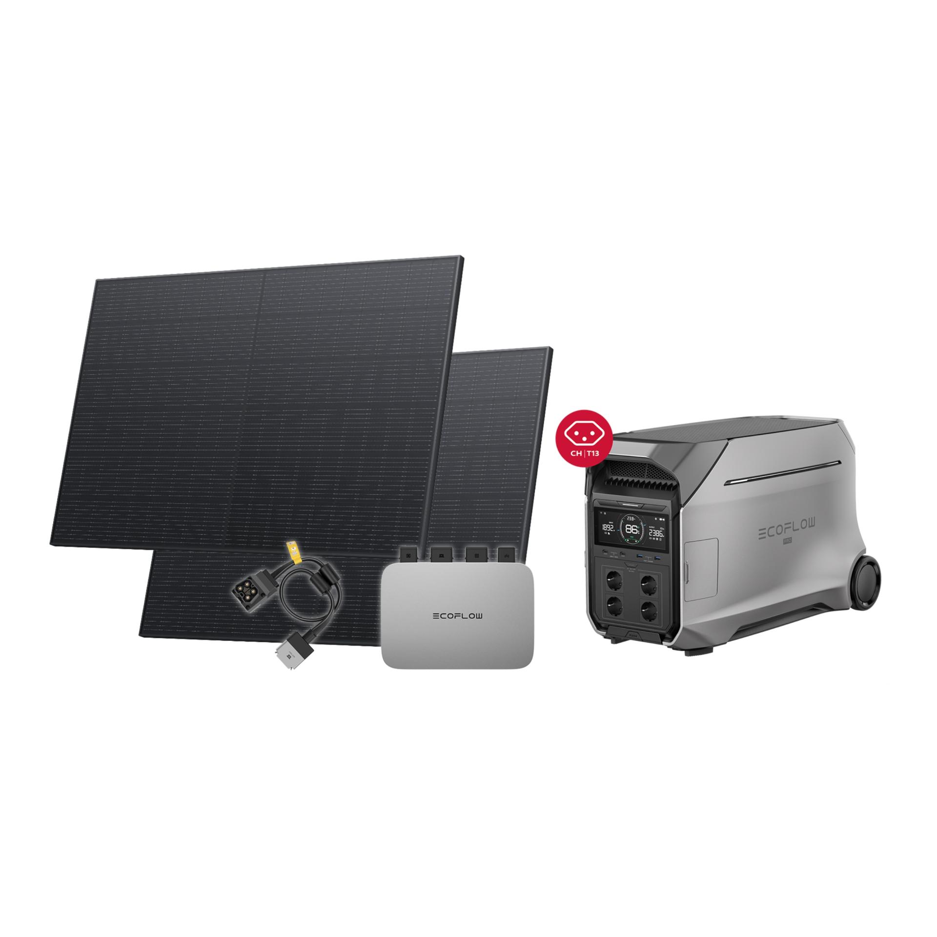 Ecoflow PowerStream Balkonkraftwerk Set mit Delta Pro 3 Power Station und 800 W Solarleistung