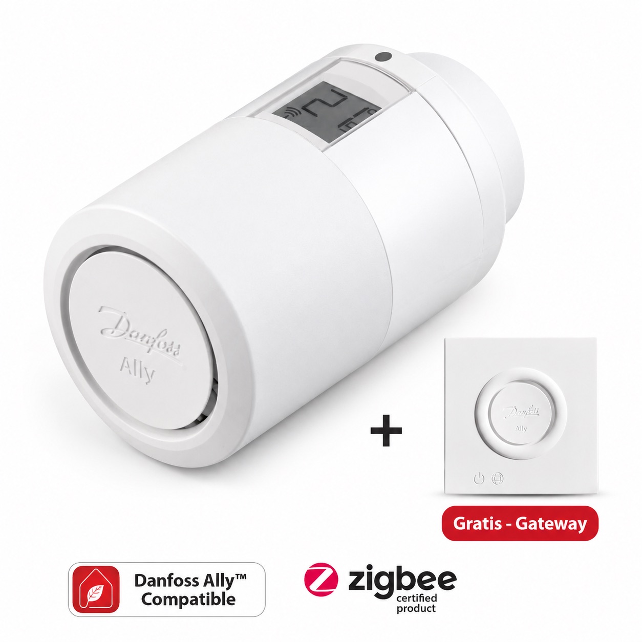 Danfoss Ally™ Elektronischer Heizkörperthermostat + Gateway GRATIS