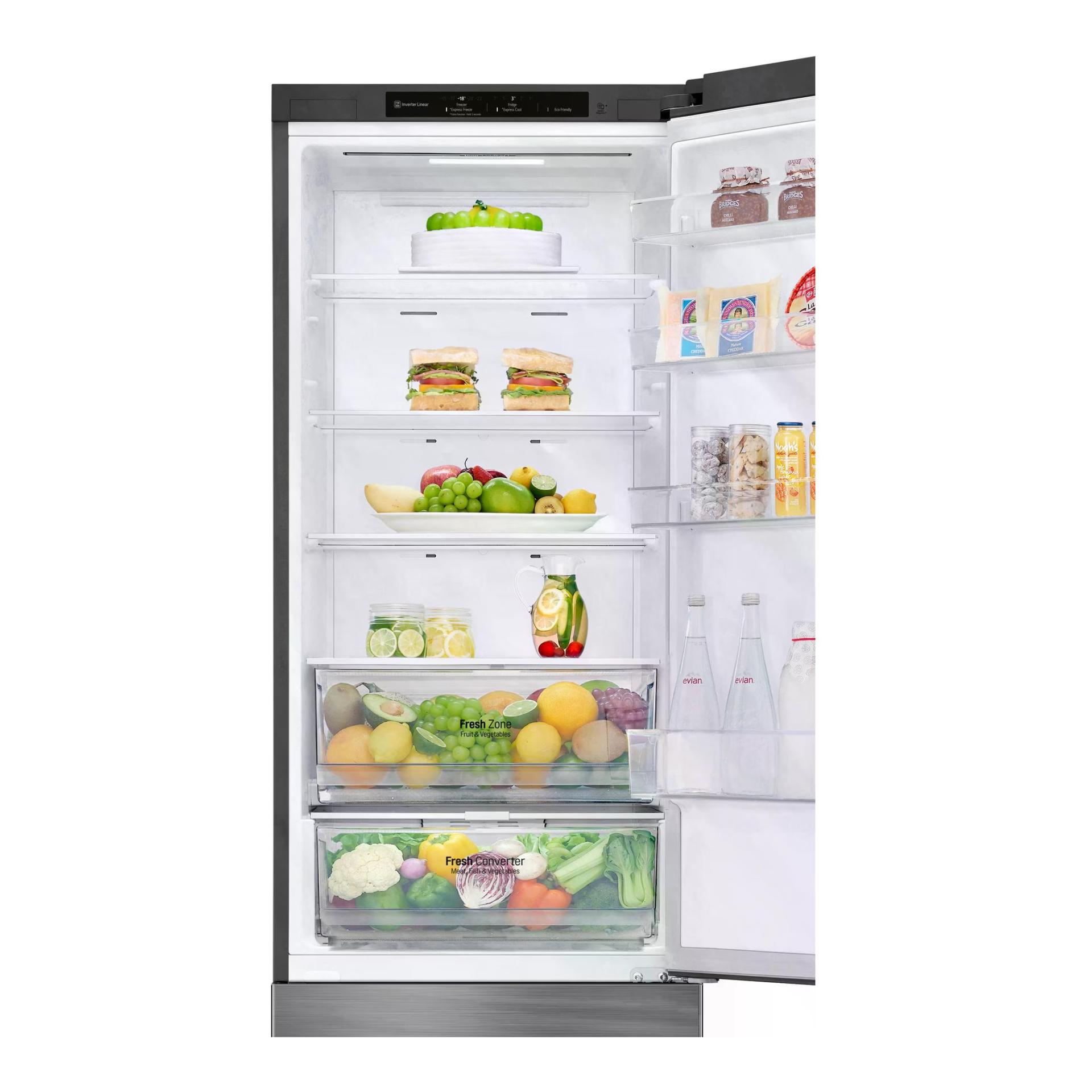 Réfrigérateur-congélateur GBP62PZNAC Platinum Silver, Droite avec service