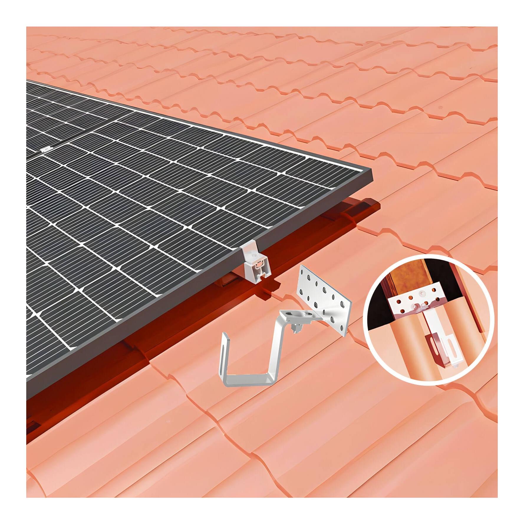 Fixation ROOF - kit de montage pour toit en tuiles (crochet de toit), pour 2 panneaux rigides