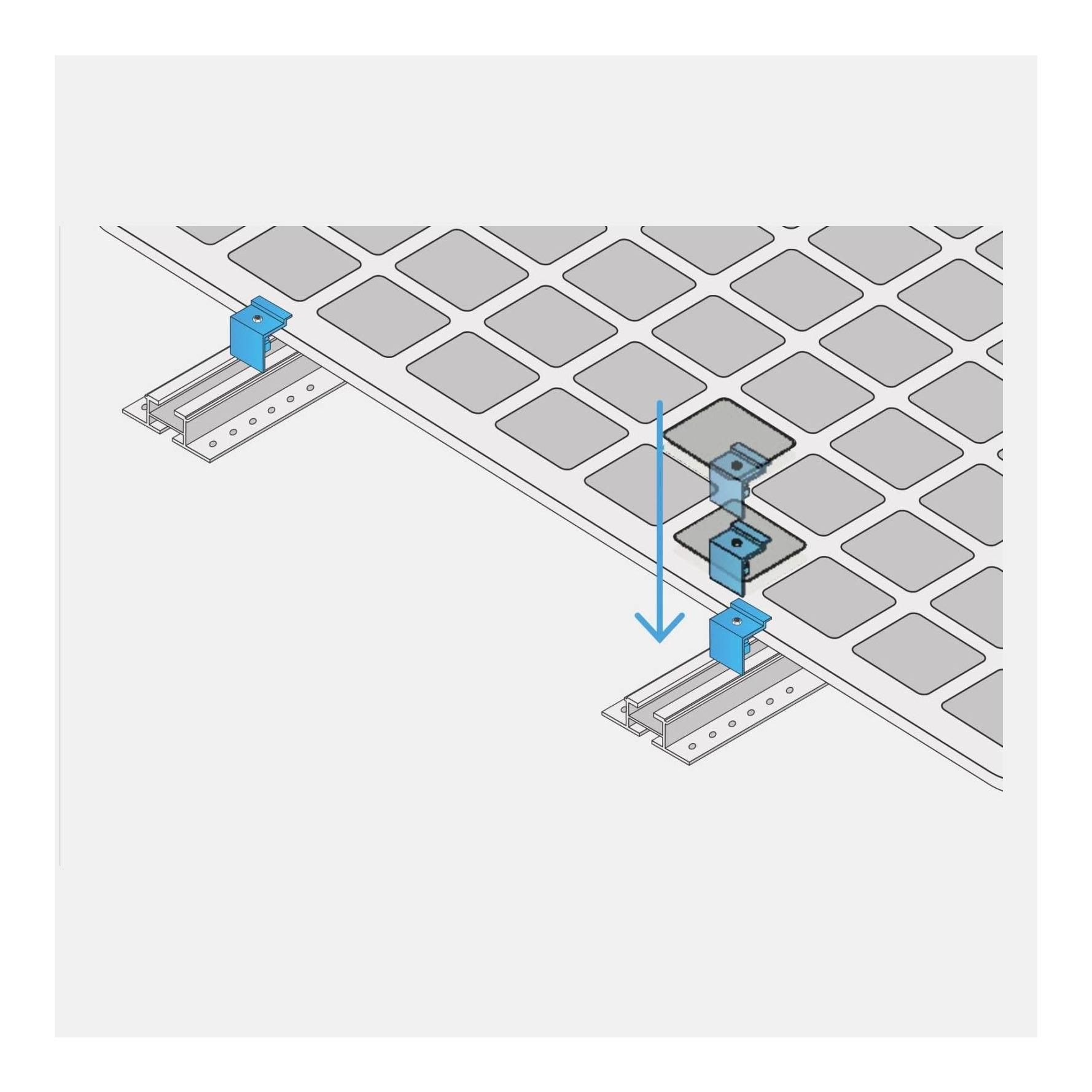 Befestigung WALL - Schienen für Wandmontage, für 1 Starrpanel mit Rahmenhöhe 30mm