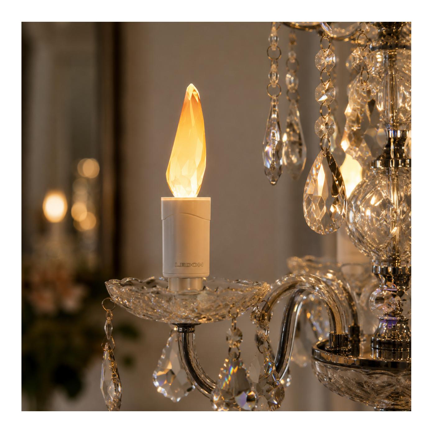 Ledon LED Lampe, Flame, Kristallflamme (Swarovski)