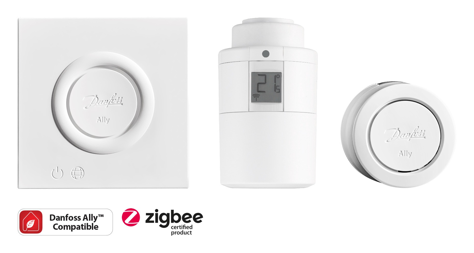 Smart-Heizungs-Set: Danfoss Ally Starter Pack + Elektronischer Heizkörperthermostat 3er Set